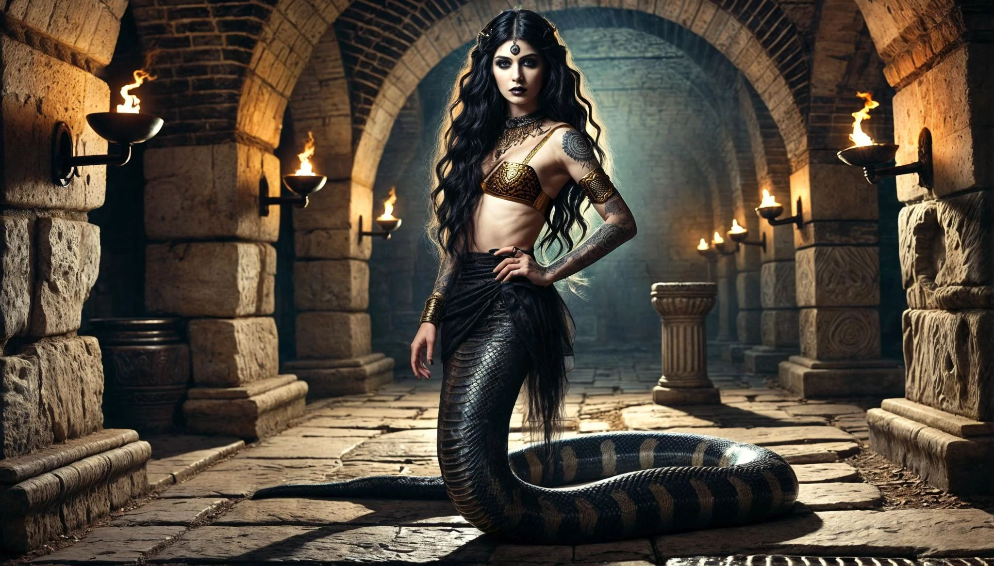 Snake woman in the underground Byzantine square" (This was my dream scene a few years ago) picture 1 of 1