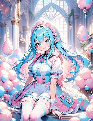 Cotton Candy Elf Maid'