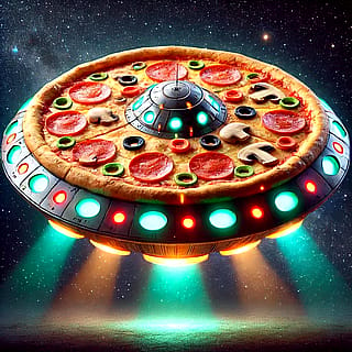 Pizza flying saucer'