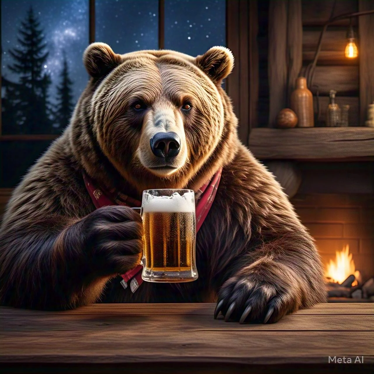 Bear drinking beer picture 1 of 1