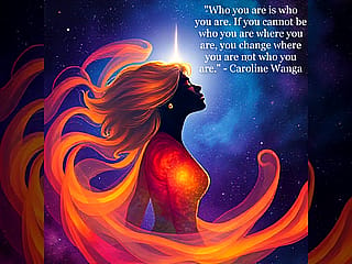 Used DeepAI to create an image that would go with one of my favorite quotes. "Who you are is who you are. If you cannot be who you are where you are, you change where you are not who you are." - Caroline Wanga'