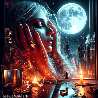 Heat in the city, cold as ice, the moon is shining,reflecting her eyes. The moment I see her walk through the door, I´m loosing my mind, I´m existing no more...'