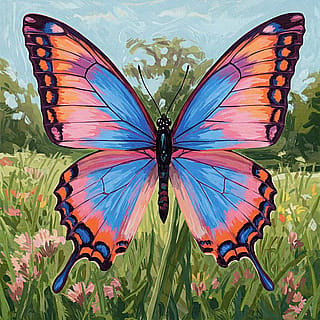 Butterfly in different Art Styles'