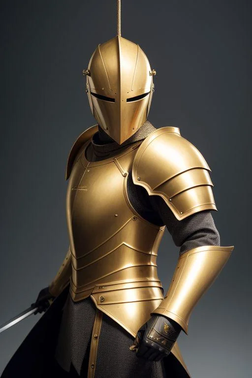 A knight with shining golden armour picture 1 of 1