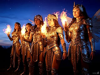 Women Goddesses in Armour'