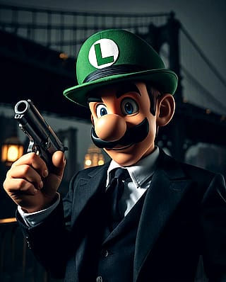 Luigi as a detective. What case is he trying to solve?'