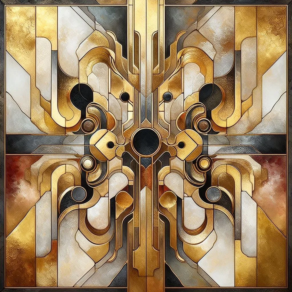 Symmetric and organic forms with gold and copper picture 2 of 6