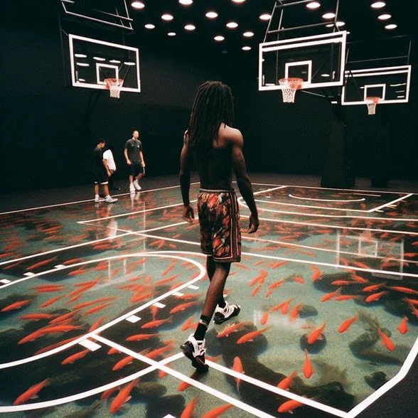 Indoor basketball court aquarium floor picture 1 of 3