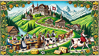 Swiss traditional painting with AI'