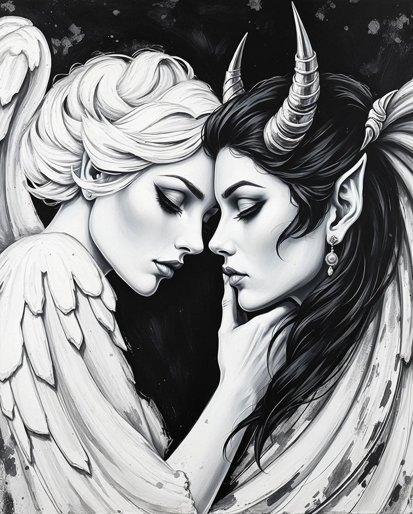 An angel comforting a demon picture 1 of 1