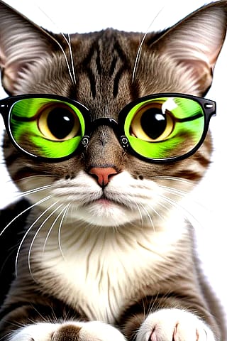 Cat with glasses'