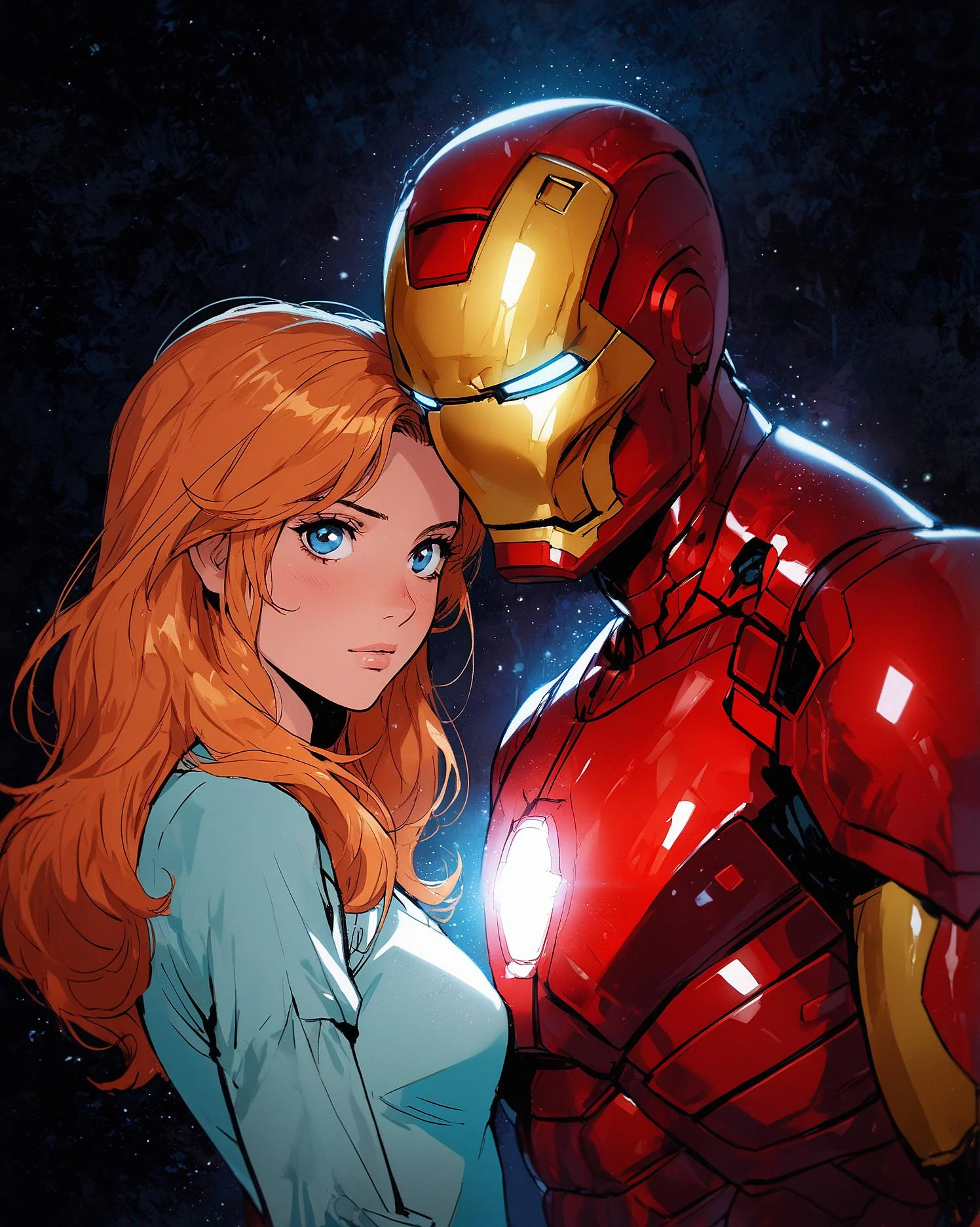 Iron Man with his new girl. Does she love him? picture 1 of 1