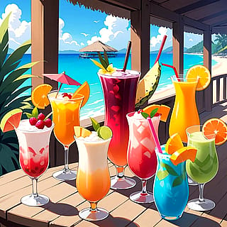 Tropical Drinks (ignore any AI wonkiness)'