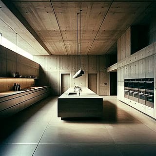 Brutalist home interior'