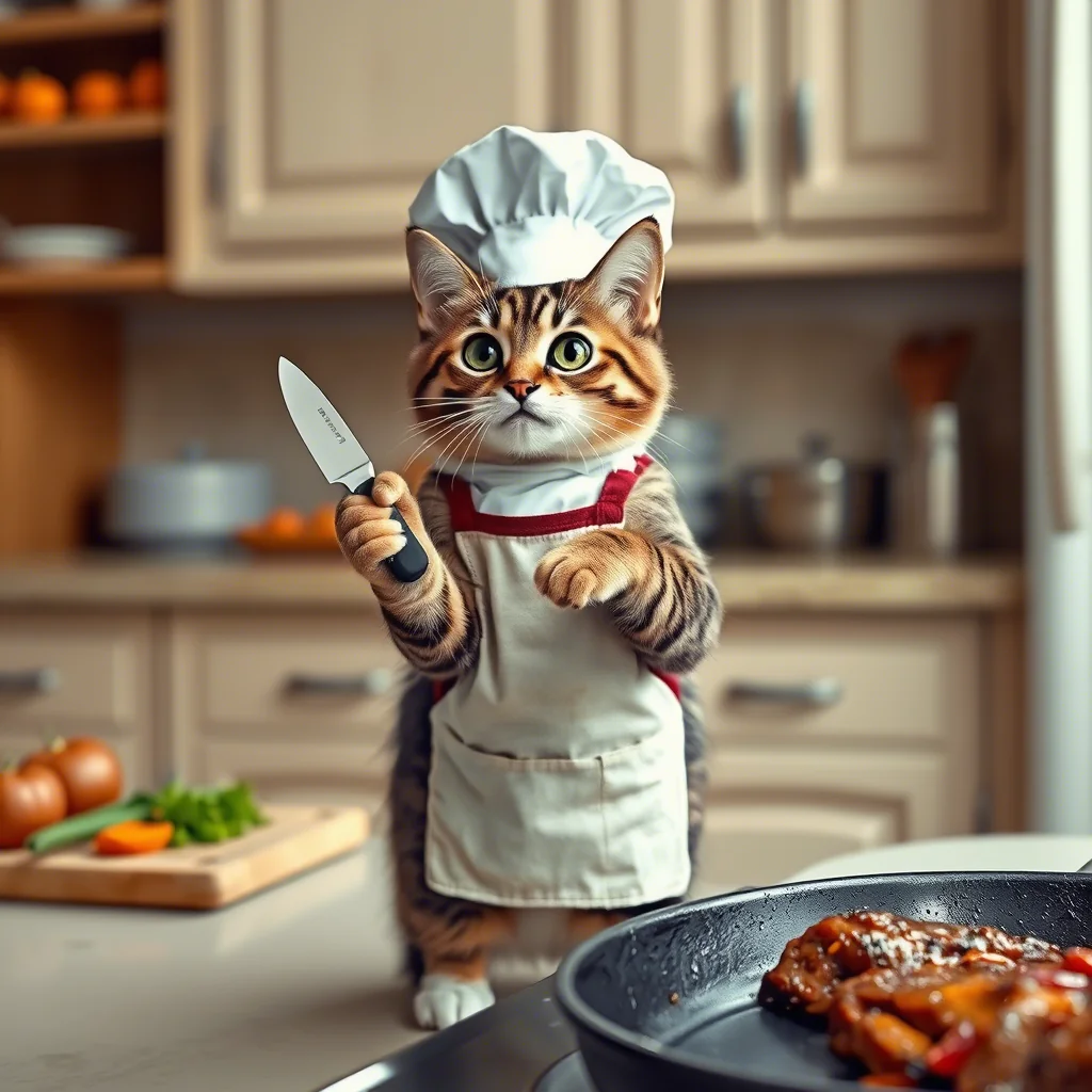 This kitty wants to cook his meat picture 1 of 1