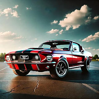 1967 red/black Mustang. Wanna ride?'