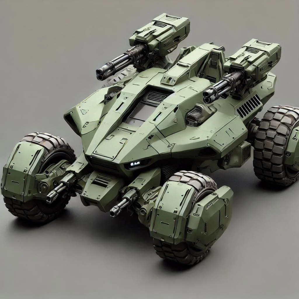 Aby Halo fans here? Been trying to use AI to generate a type of new UNSC vehicle I'm imagining. picture 1 of 5