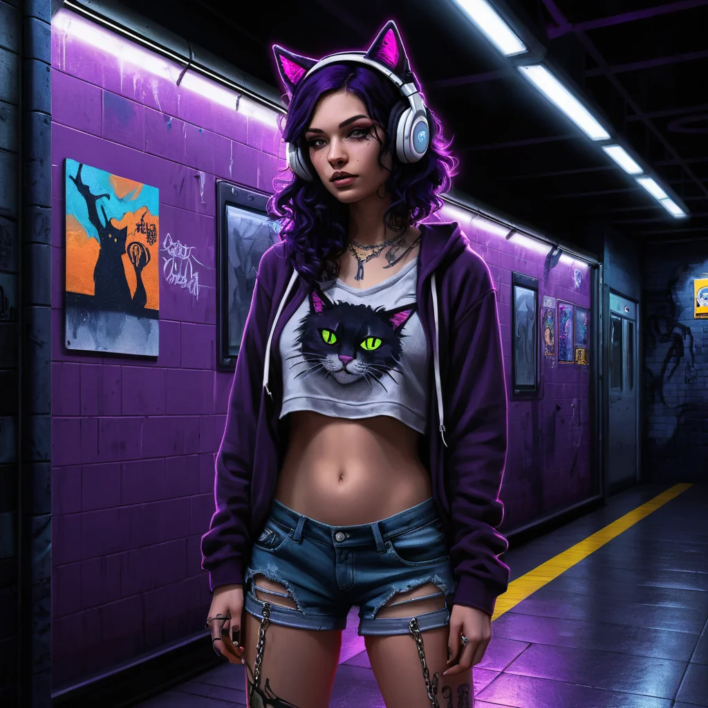 Cat Ears in the Subway picture 1 of 1