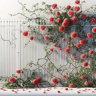 Fences covered in roses'