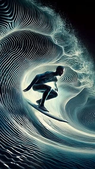 Contour stylized surfing'