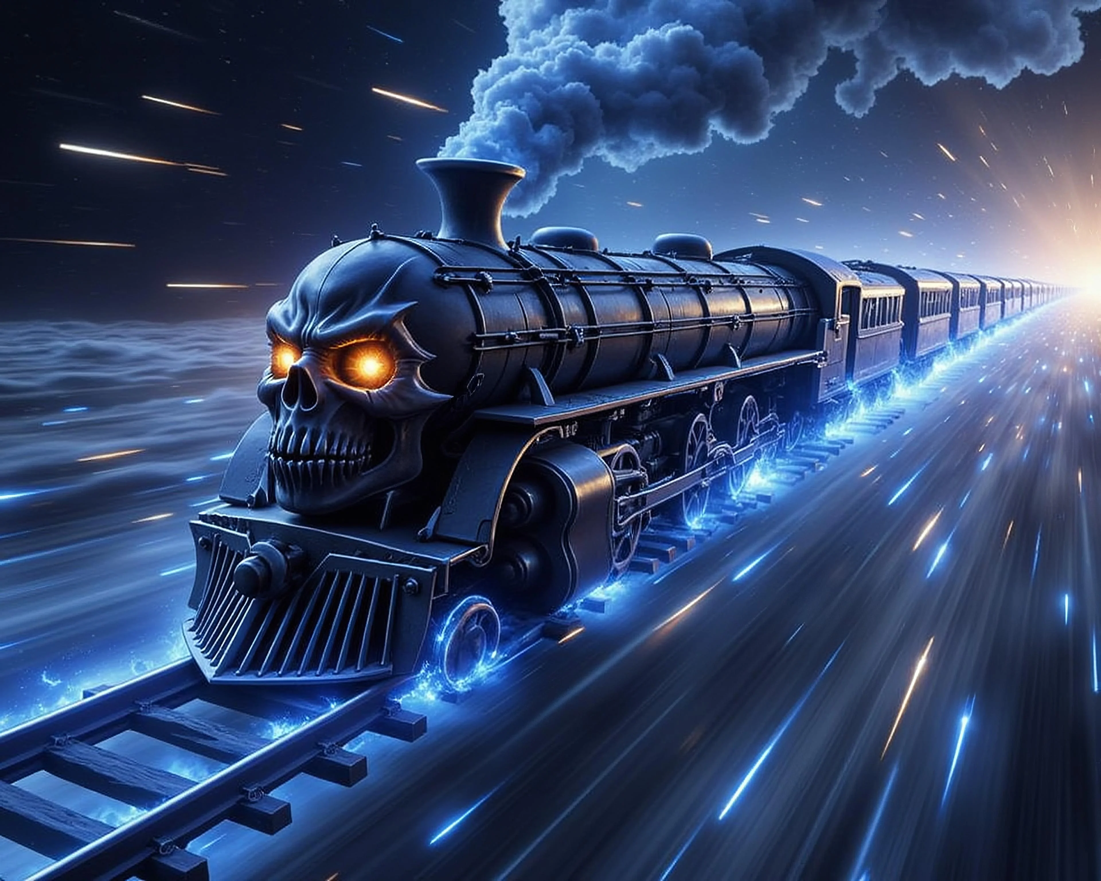 The Universe Death Train drives through space to catch all souls. picture 1 of 1