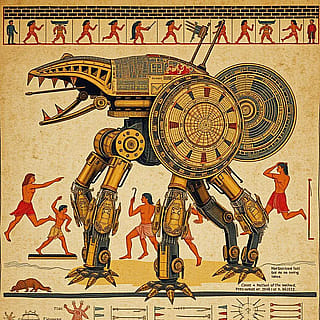 Minoan Battle Mecha defending the port of Knossos'