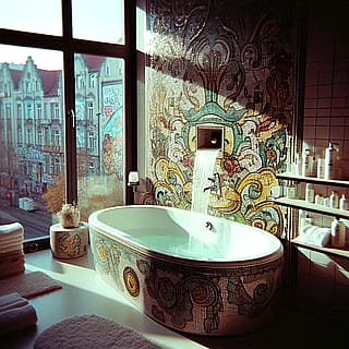 Mosaic bathroom'