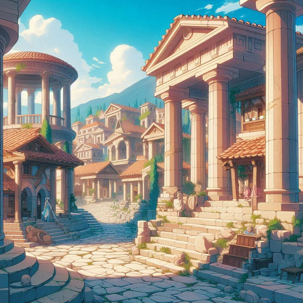 And Ancient Greek Village with a touch of Anime picture 1 of 1