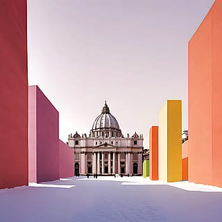 223 J. M. W. Turner - 15 January 2025 - Rome: The Piazza of St. Peter from the Vatican. #textoimage #texttoimage #aiart #williamturner #turner #tategallery #rome #piazza #stpeter #vatican This work is also available on a Viewmaster disk.'