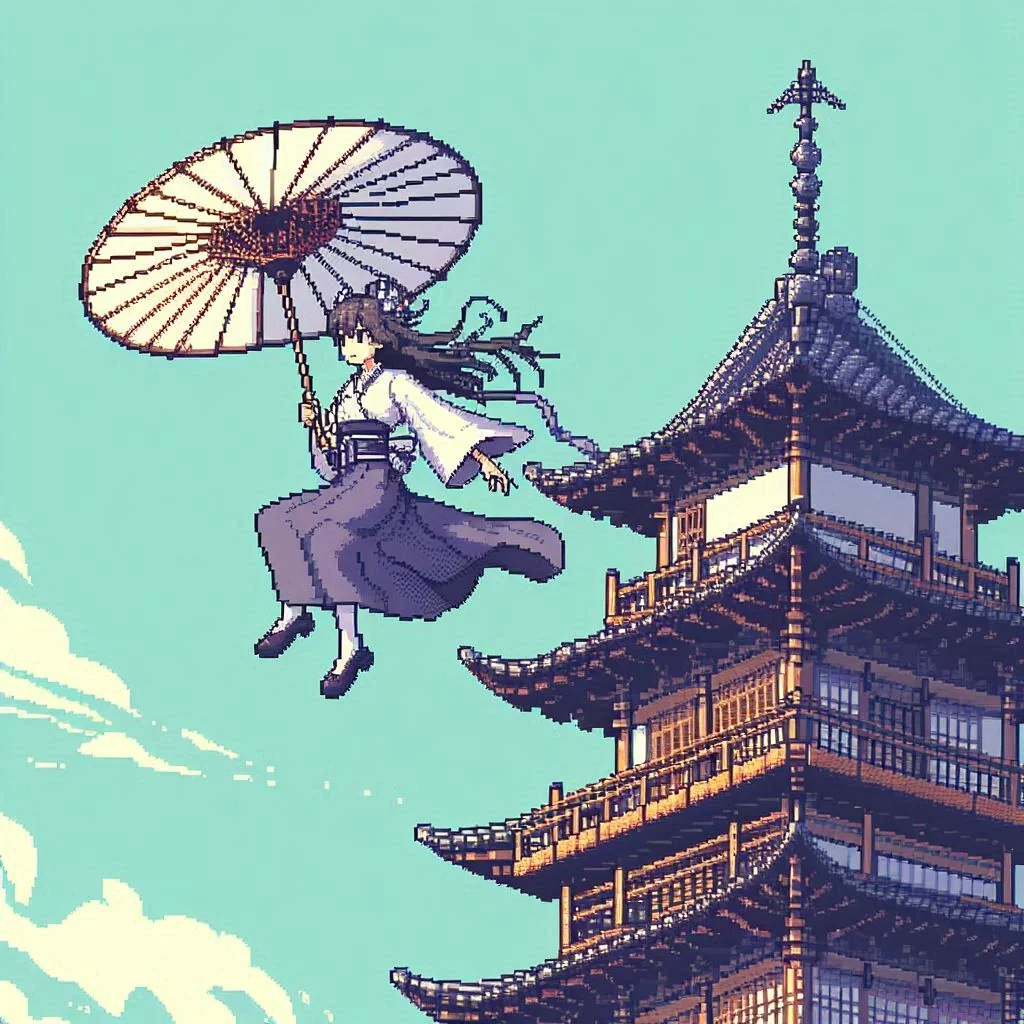 Will she succeed in landing? - A graceful landing or a spectacular fall??🏯✨ picture 1 of 1