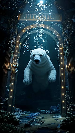 Polar bear exploring Titanic'