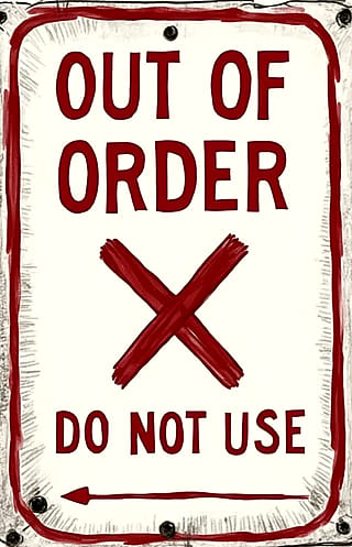 Out of Order sign'