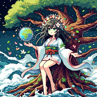 The Goddess of Yggdrasil saves the earth. (*^_^*)'