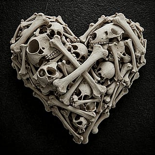 Create a heart made out of bone'