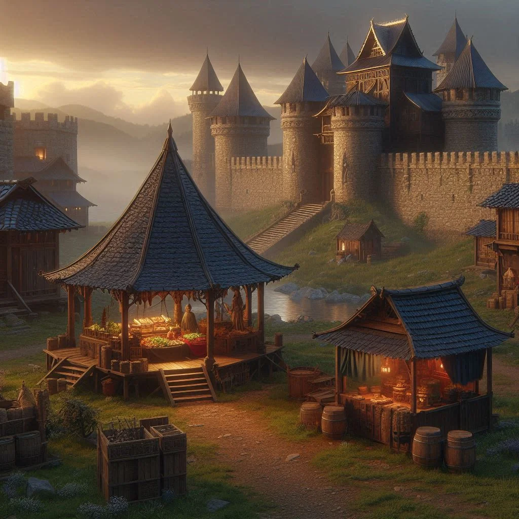 Fantasy villages based on the classical Elements (inspired by the retro computer game Lords of Magic) picture 1 of 8