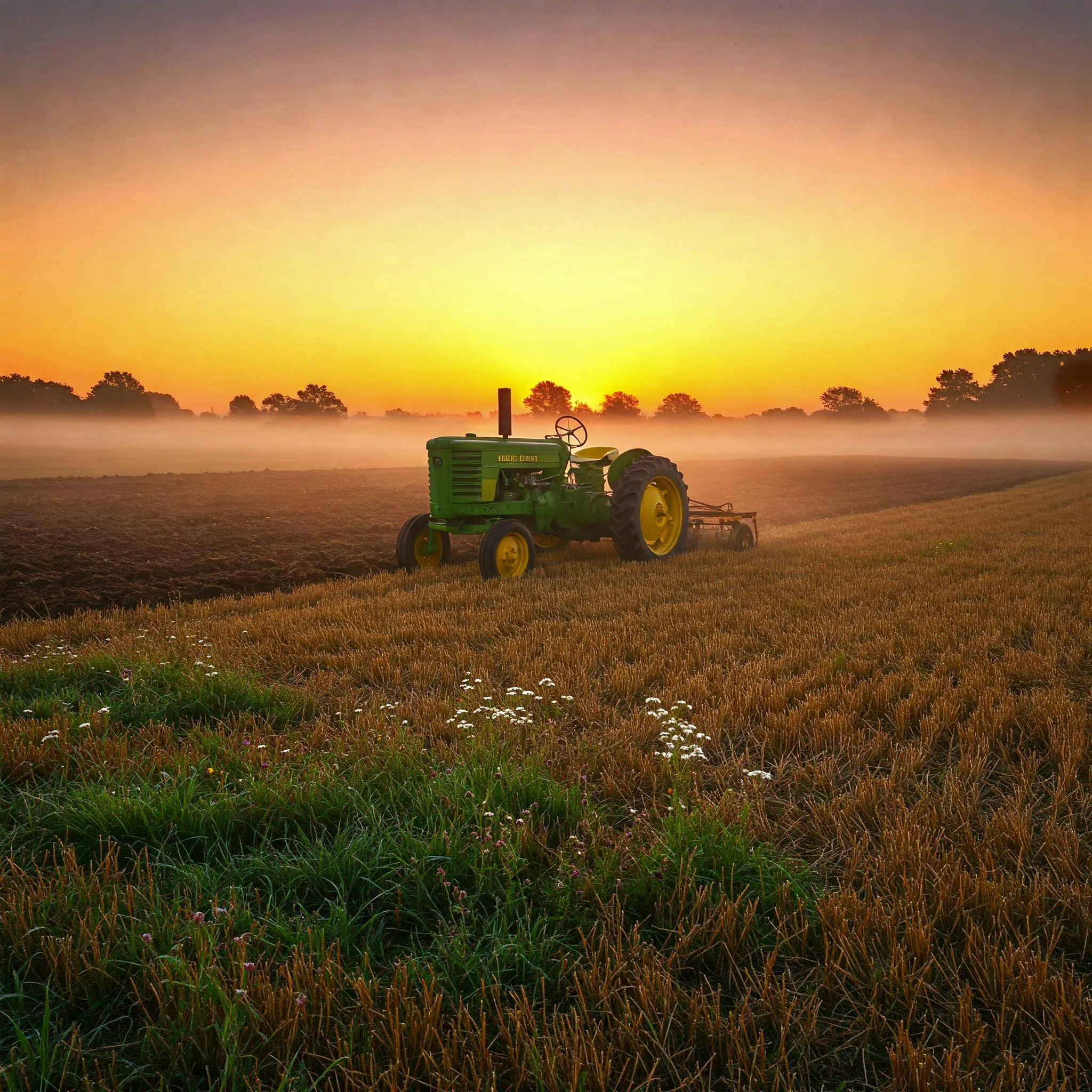 Plowing at dawn. picture 1 of 1