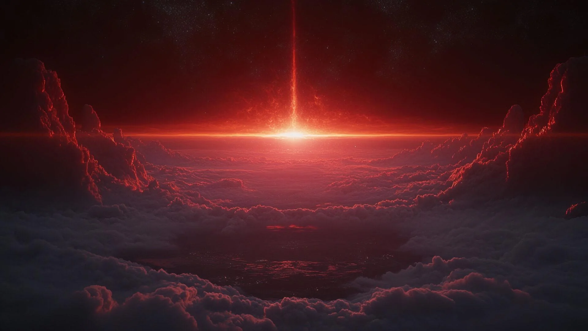 Surreal Red Horizon Above the Clouds picture 1 of 1