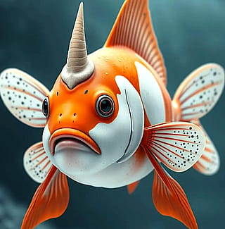 Goldfish with horns'