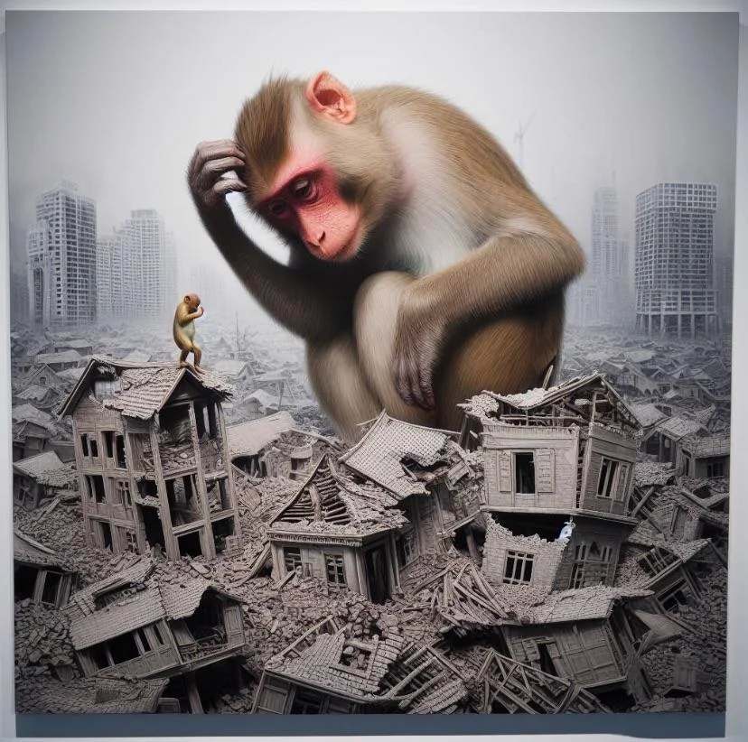 Monkey destroys buildings art picture 5 of 5