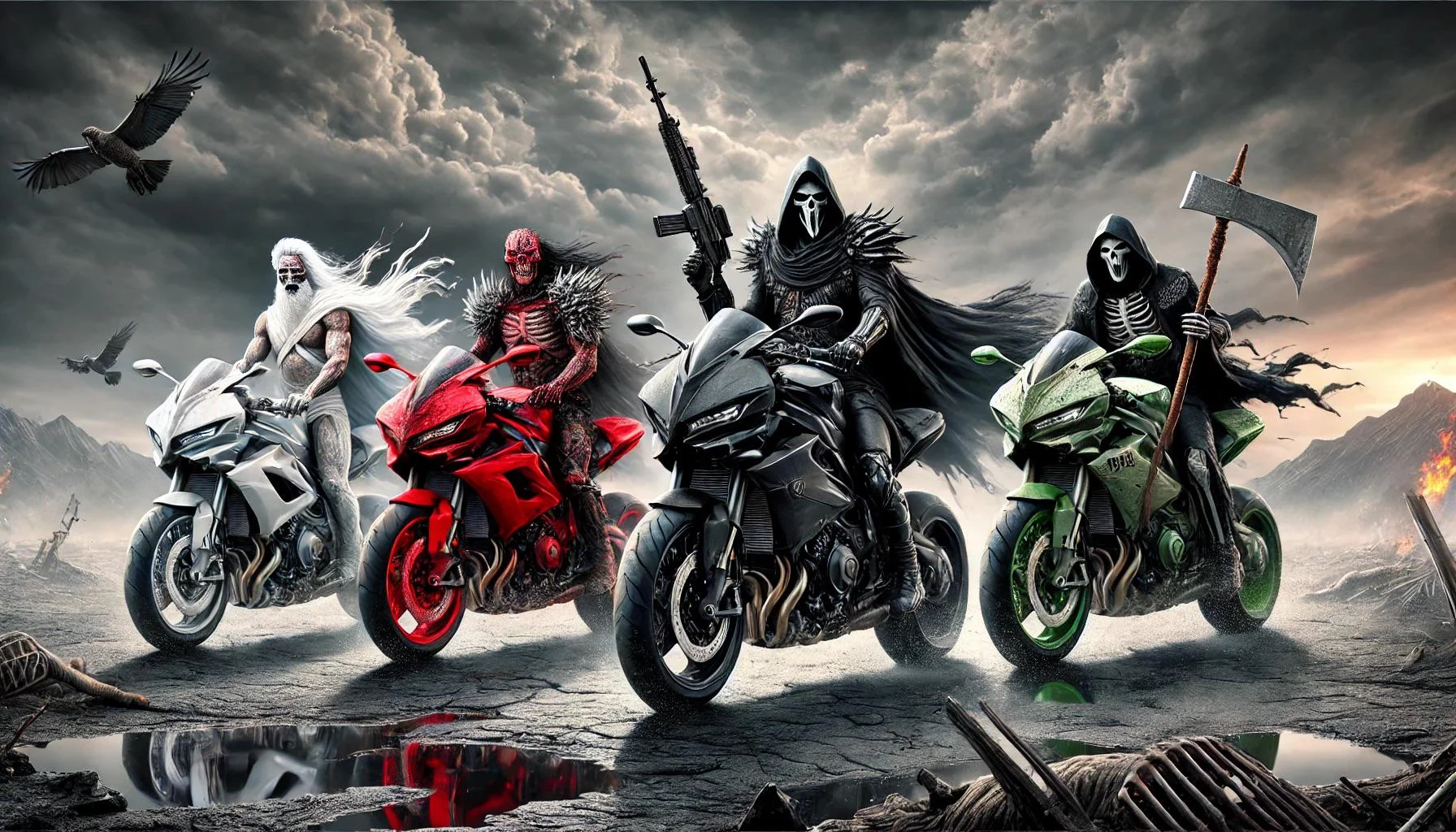 The horsemen of the apocalypse on motorcycles picture 1 of 1