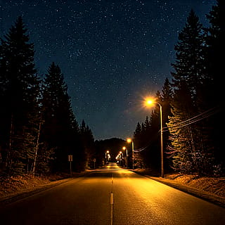 Roads at night.'