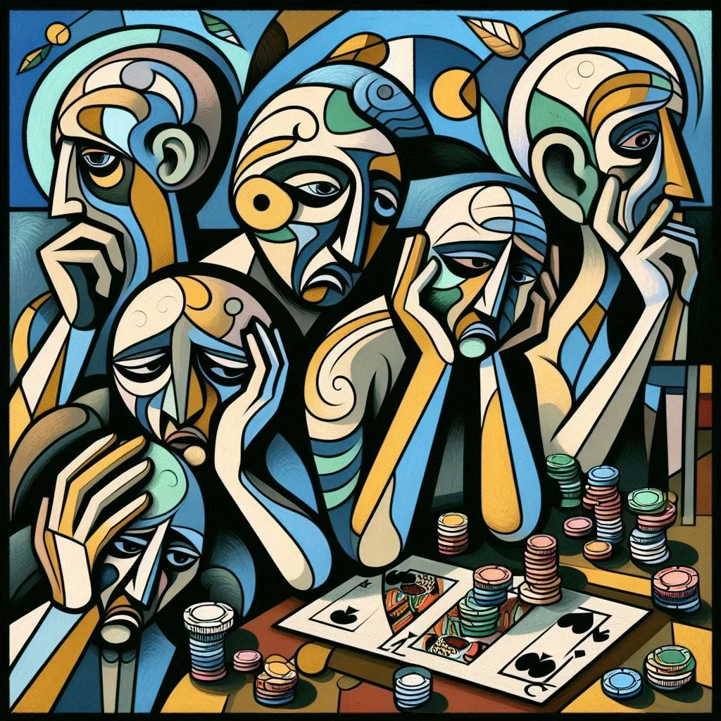 Representation of depression and gambling addiction. picture 5 of 6