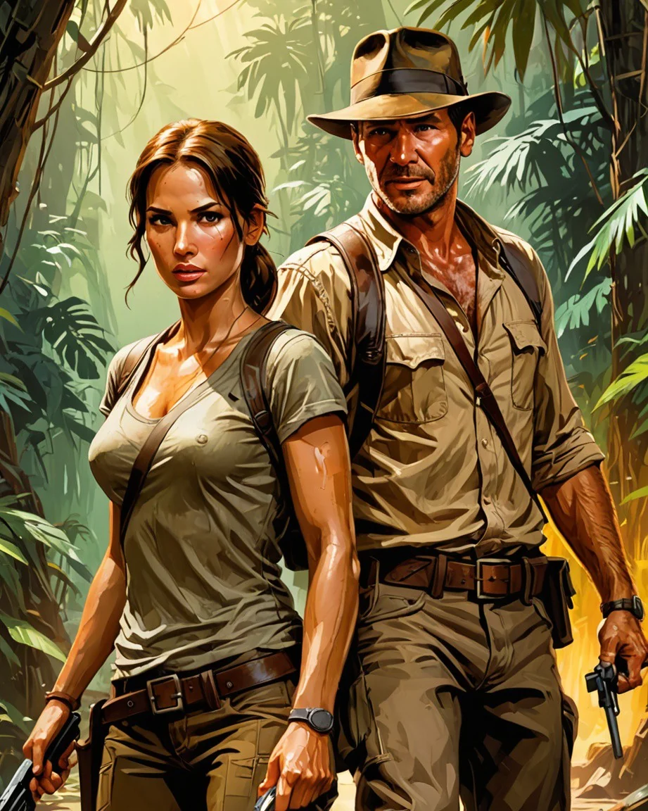 Lara Croft and Indiana Jones picture 1 of 3