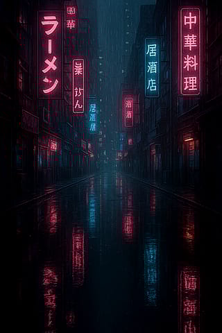 A Rain-Soaked Night in Neo-Tokyo'