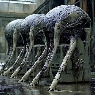 These creatures were part of a deep underground power plant in my dream last night (Playground-v3)'