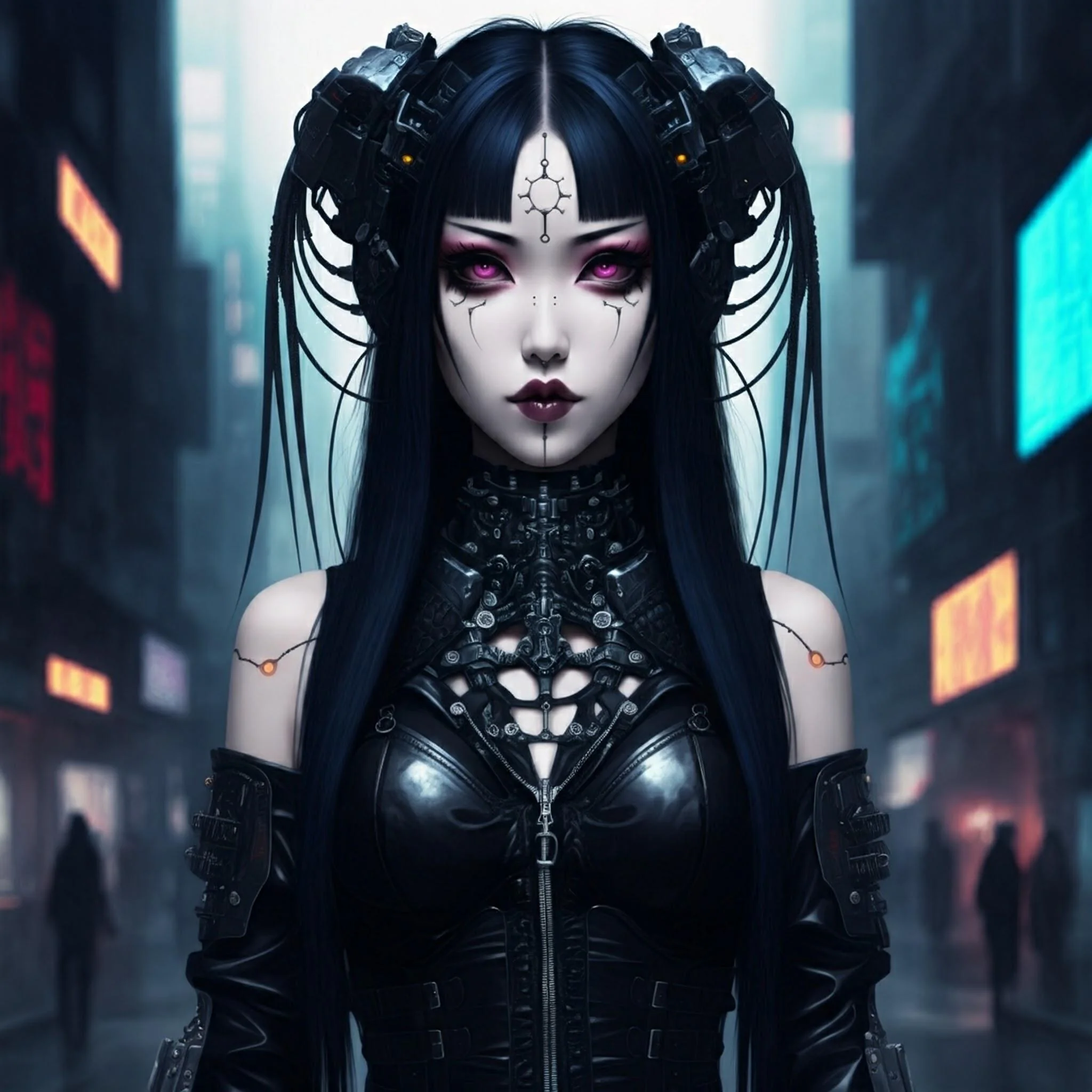 Cyberpunk goth Japanese woman picture 2 of 3