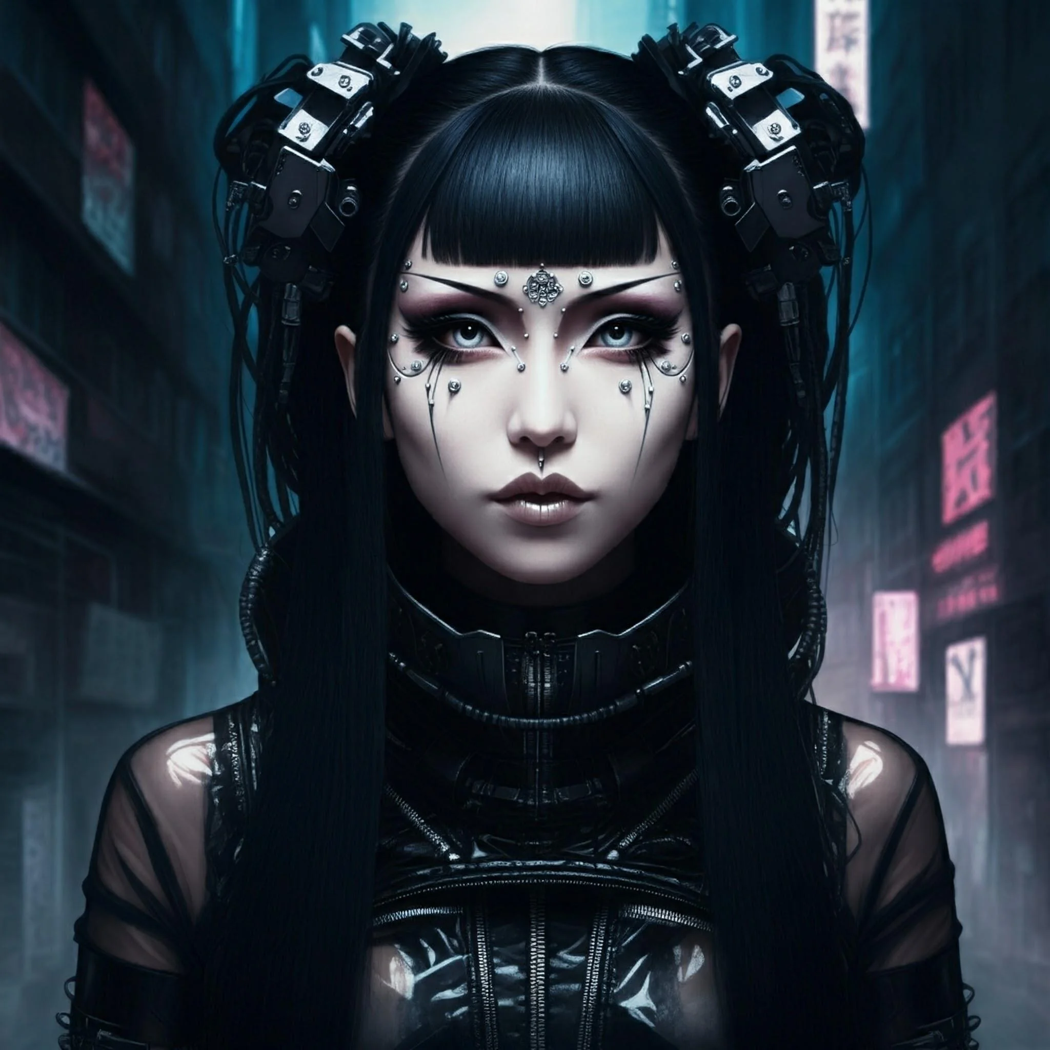 Cyberpunk goth Japanese woman picture 3 of 3