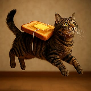 On which side will this cat land, if ever?'