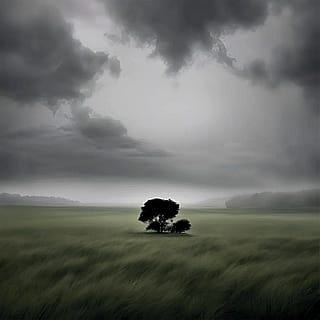 Grey Overcast Sky Rich Grass, John Emmett, 2025'