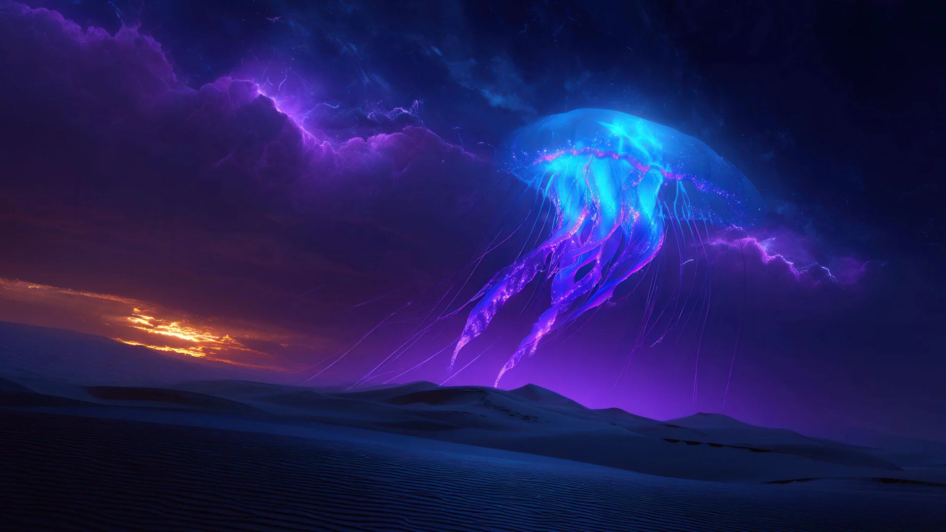 Cosmic Jellyfish Over the Dunes picture 1 of 1